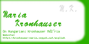 maria kronhauser business card